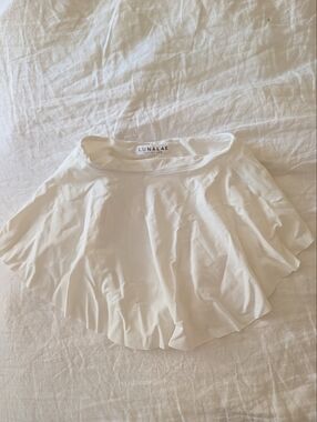 Lunalae Free Flow Skort - High Waist Bottoms White